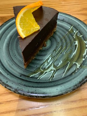 Chocolate raw cake (vegan) at Avocado in Athens