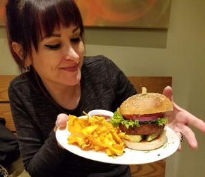 Avocado burger at Avocado in Athens