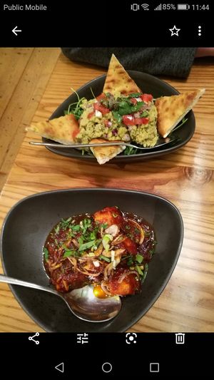 Tofu dish. Pita dish. at Avocado in Athens