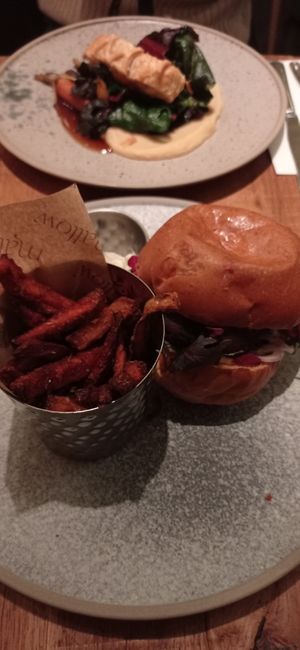 Beetroot burger at Mallow - Borough Market in South East London