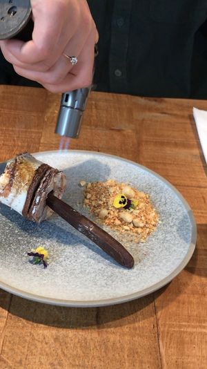 Roasted pumpkin and labneh on sourdough toast, full English breakfast  at Mallow - Borough Market in South East London