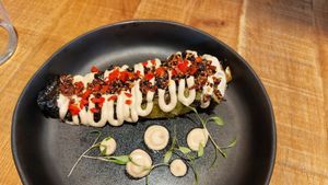 Hispi ,my favourite ,out of this world braised cabbage quarter with wonderful sauce and garnish at Mallow - Borough Market in South East London