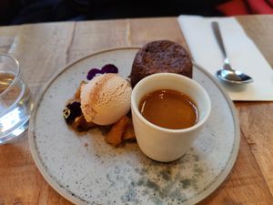 Banana pudding with ice cream and pineapple at Mallow - Borough Market in South East London
