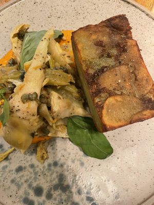 Artichoke and potato pavè  at Mallow - Borough Market in South East London