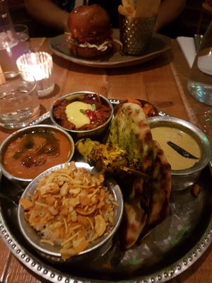 Thali and chicken burger at Mallow - Borough Market in South East London