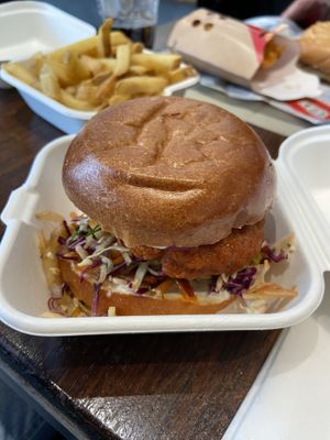 Truffle chick’n burger  at Mallow - Borough Market in South East London
