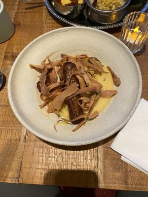 “Sausage” and polenta   at Mallow - Borough Market in South East London