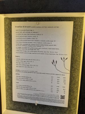 Menu at Mallow - Borough Market in South East London