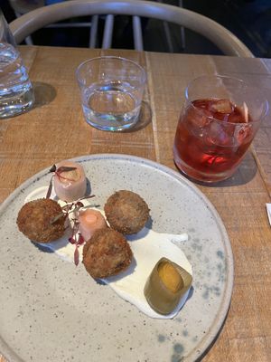 Porcini chestnut croquette   at Mallow - Borough Market in South East London
