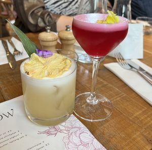 Lemongrass tepache sour and lychee pitaya martini   at Mallow - Borough Market in South East London