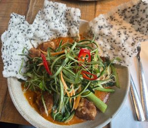 Mallow knocked it outta the park with this vegan & gluten free tofu laksa 🤤  at Mallow - Borough Market in South East London