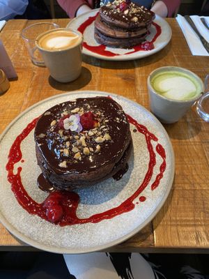Black Forest chocolate pancakes  at Mallow - Borough Market in South East London