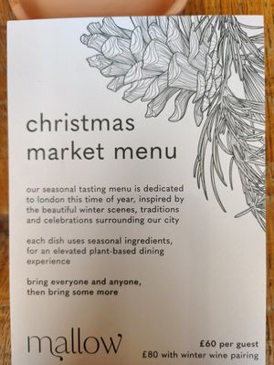 Xmas tasting menu at Mallow - Borough Market in South East London