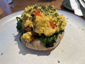  Scrambled tofu muffin #Veganuary at Mallow - Borough Market in South East London