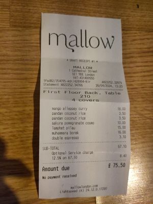  at Mallow - Borough Market in South East London