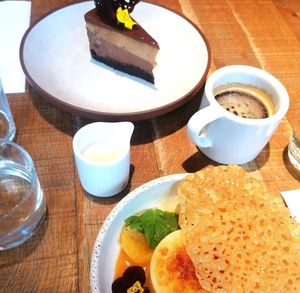 Crème brûlée and chocolate mousse cake at Mallow - Borough Market in South East London