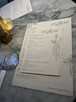 Sharing menu Aug 2024  at Mallow - Borough Market in South East London