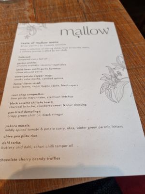 The taste menu at Mallow - Borough Market in South East London