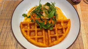 kimchi waffle  at Mallow - Borough Market in South East London