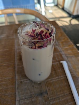 Cold rose and almond chai latte at Mallow - Borough Market in South East London