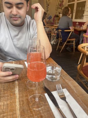 Watermelon elderflower Bellinis  at Mallow - Borough Market in South East London