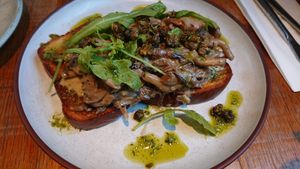 Mushroom toast at Mallow - Borough Market in South East London