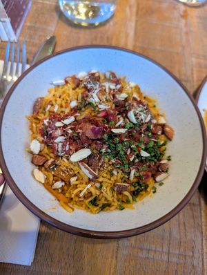 Saffron rice at Mallow - Borough Market in South East London