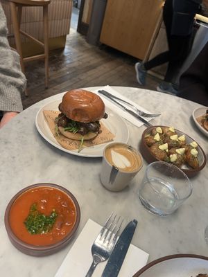 Sausage bun & potatoes   at Mallow - Borough Market in South East London