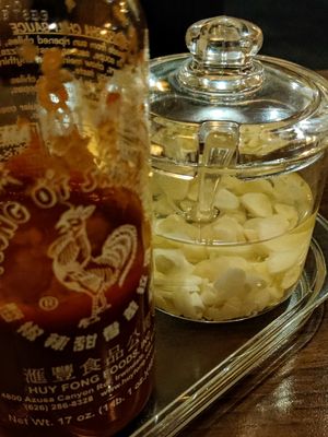 Spicy sauce & garlic at Hanoi Vietnamese Soulfood in Stuttgart