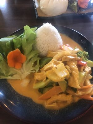Veggies, tofu, rice with curry-coconut-sauce (lunch 9,90€) at Hanoi Vietnamese Soulfood in Stuttgart