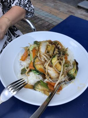 To go: lunch menu - glazed veggies with rice (8,50€)  at Hanoi Vietnamese Soulfood in Stuttgart