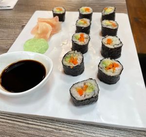 Vegan sushi  at Avocado Theory in Tinley Park