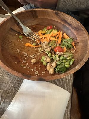 Uh we dug in and forgot to take the photo until nearly finished. Very good Buddha Bowl. Fresh and yummy.  at Avocado Theory in Tinley Park