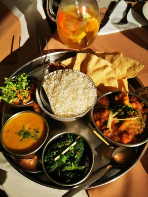 Vegan thali 12 euro at Basmati Indian & Nepali Restaurant in Funchal