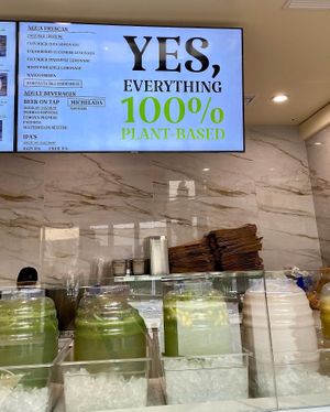 Yes for 100% plant based!!!!    at Guacamaya Oasis Plant Based Mexican Cuisine in Downey
