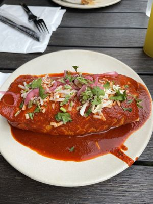 Wet burrito  at Guacamaya Oasis Plant Based Mexican Cuisine in Downey