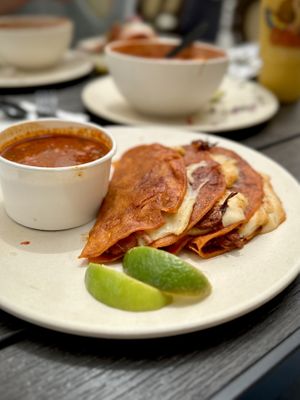 Birria Tacos  at Guacamaya Oasis Plant Based Mexican Cuisine in Downey