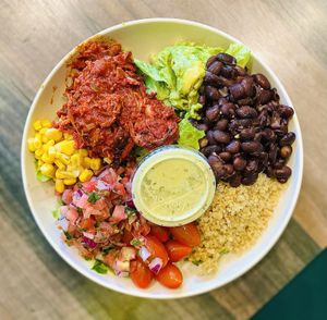 Avocado Lime Quinoa Bowl w/ jackfruit   at Guacamaya Oasis Plant Based Mexican Cuisine in Downey