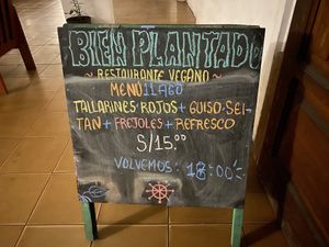 Daily special  at Bien Plantado in Iquitos