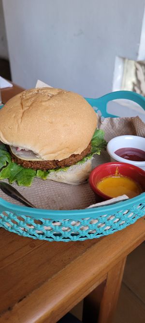Burger at Bien Plantado in Iquitos