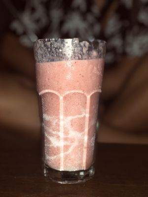 Strawberry milkshake   at Bien Plantado in Iquitos