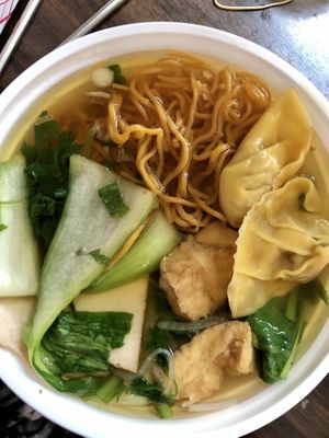Large wonton noodle soup 🍜  at Loving Hut in Falls Church