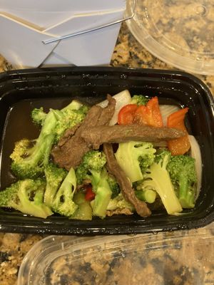 Fake beef and broccoli  at Loving Hut in Falls Church