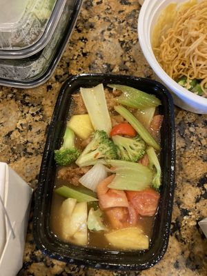 soy and veg and pineapple  at Loving Hut in Falls Church