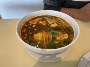 Hue’s spicy noodle soup  at Loving Hut in Falls Church