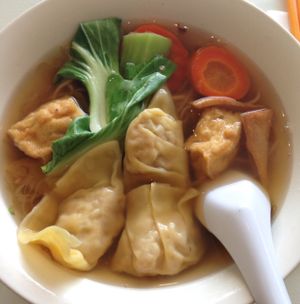 wonton noodle soup at Loving Hut in Falls Church