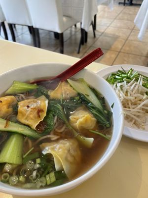 wonton soup  at Loving Hut in Falls Church