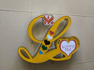 Ceiling Sign at Loving Hut in Falls Church