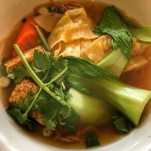 wonton soup at Loving Hut in Falls Church