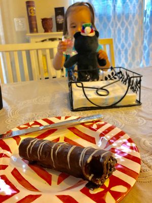 Our cannoli to go. My first vegan cannoli ever!  at Loving Hut in Falls Church